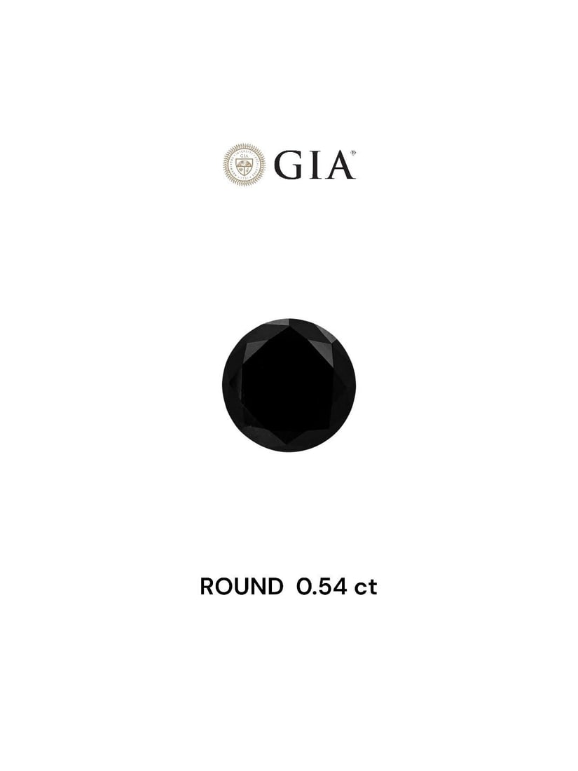 Loose Diamond - ROUND 0.54ct Fancy Black VVS2: Loose Diamond - ROUND 0.54ct Fancy Black VVS2 Source: Natural Shape: ROUND Carats: 0.54 Color: Fancy Black Certification: GIA Video:
