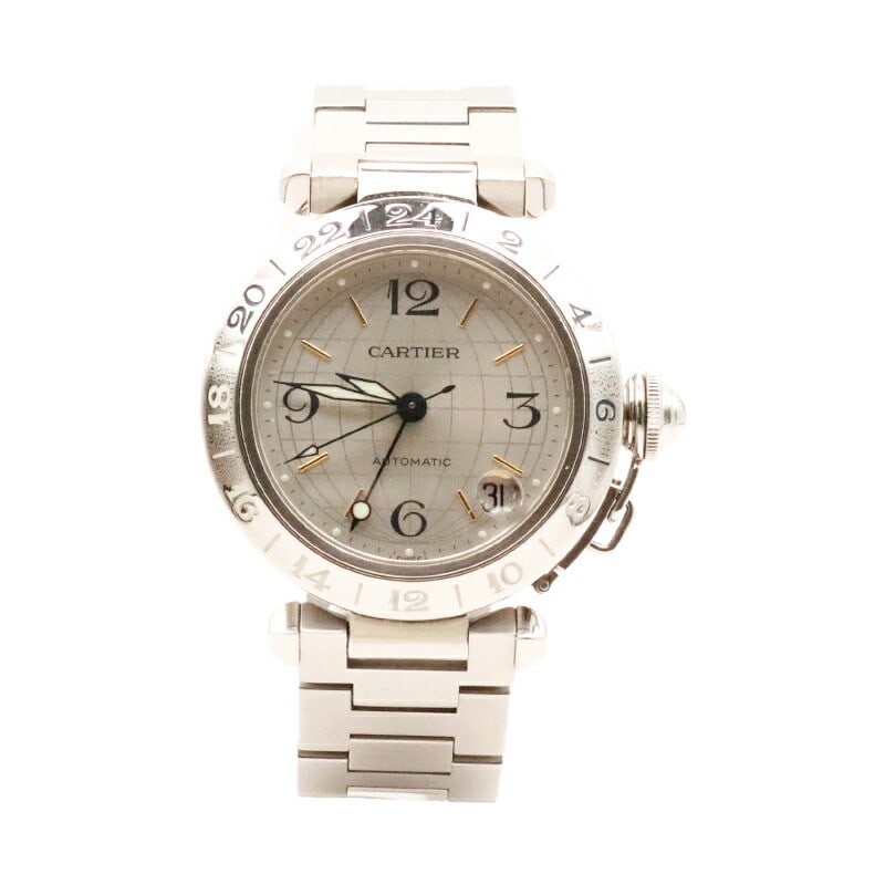 Cartier Pasha C Meridian Swiss Automatic Stainless Steel Mens Date Watch: Cartier Pasha C Meridian Swiss Automatic Stainless Steel Mens Date Watch This Cartier Pasha C Meridian Date Automatic men's wristwatch features a stainless steel construction and is designed for relia