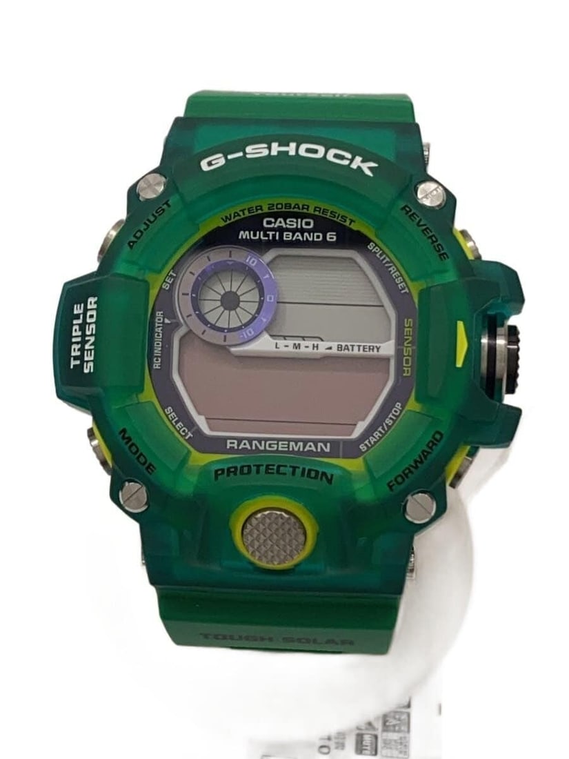 CASIO G Shock Rangeman Solar Gray Rubber Wristwatch GW 9401KJ 3JR: CASIO G Shock Rangeman Solar Gray Rubber Wristwatch GW 9401KJ 3JR This CASIO G-SHOCK RANGEMAN Earth Watch Collaboration Model Solar GW-9401KJ-3JR is a men's wristwatch featuring a durable rubber case 