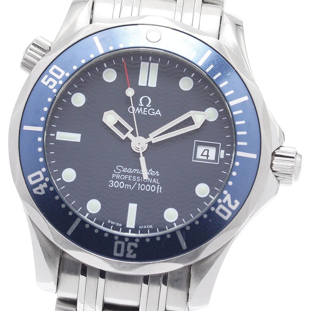 OMEGA Seamaster 300 2561.80 quartz wristwatch with date: OMEGA Seamaster 300 2561.80 quartz wristwatch with date OMEGA Seamaster 300 Date quartz wristwatch in pre-owned condition. This unisex watch is identified as model 2561.80 and is of Swiss origin. Spec