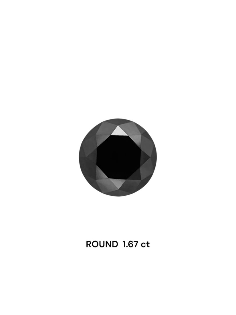 Loose Diamond - ROUND 1.67ct Black: Loose Diamond - ROUND 1.67ct Black Source: Natural Shape: ROUND Carats: 1.67 Color: Black Certification: IGI Video: