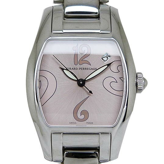 Girard Perregaux Richeville Ladies Automatic Pink Dial Watch: Girard Perregaux Richeville Ladies Automatic Pink Dial Watch This Girard Perregaux Richeville ladies' wristwatch features a pink dial housed in a stainless steel case with an approximate diameter of 3