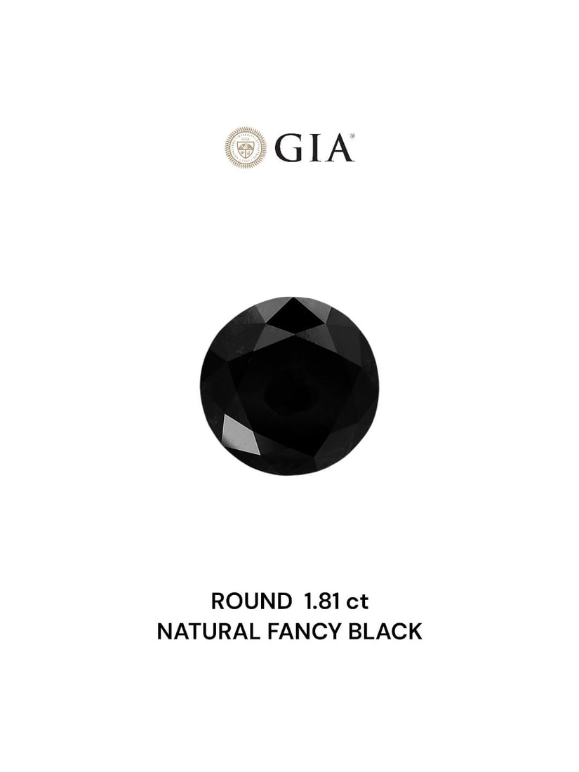 Loose Diamond - ROUND 1.81ct Fancy Black VVS2: Loose Diamond - ROUND 1.81ct Fancy Black VVS2 Source: Natural Shape: ROUND Carats: 1.81 Color: Fancy Black Certification: GIA Video: