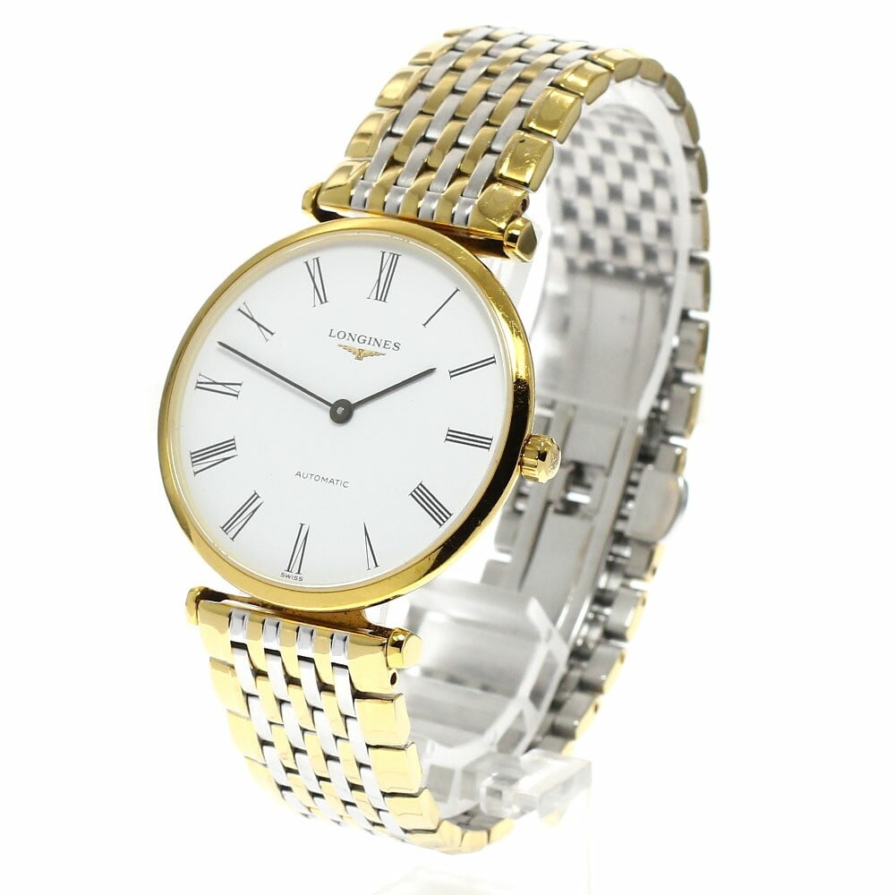 Longines Grand Classic Skeleton Automatic Men's Wristwatch L4.708.2: Longines Grand Classic Skeleton Automatic Men's Wristwatch L4.708.2 This Longines Grand Classic Back Skeleton men's wristwatch, model L4.708.2, features a stainless steel and gold-plated case and band