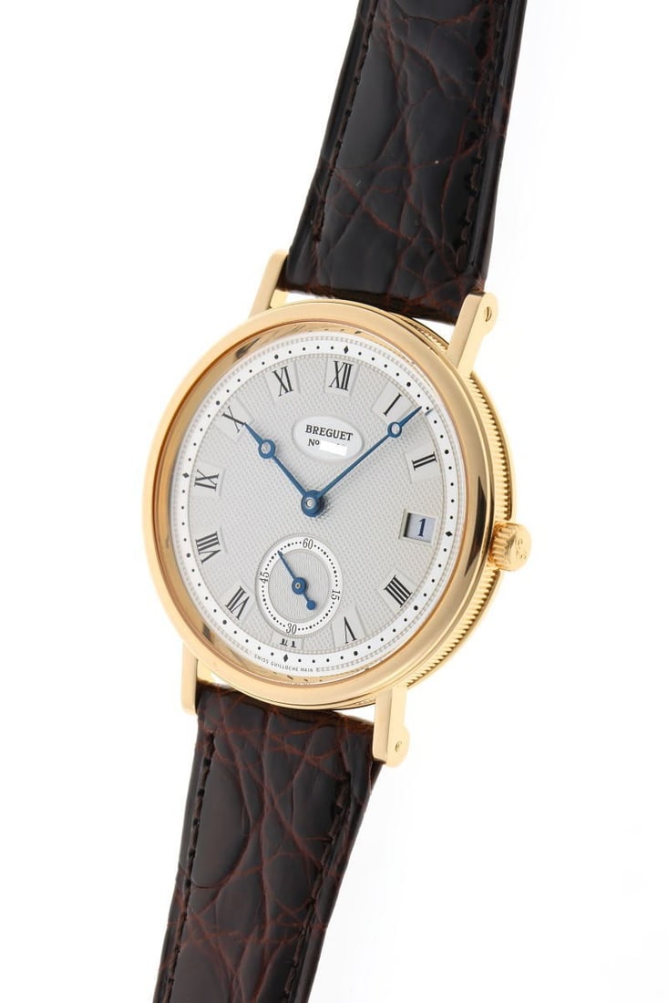 Breguet 5920BA 750YG Automatic Men's Wristwatch Twin Barrel: Breguet 5920BA 750YG Automatic Men's Wristwatch Twin Barrel This Breguet Classic Twin Barrel wristwatch features an automatic Caliber 516/1 movement and is crafted in 750 yellow gold. The watch has a 