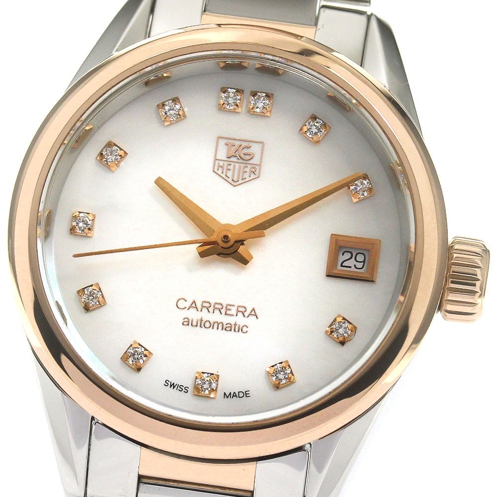 TAG Heuer WAR2452 Carrera Caliber 9 Ladies Diamond Date Wristwatch (1 of 6)