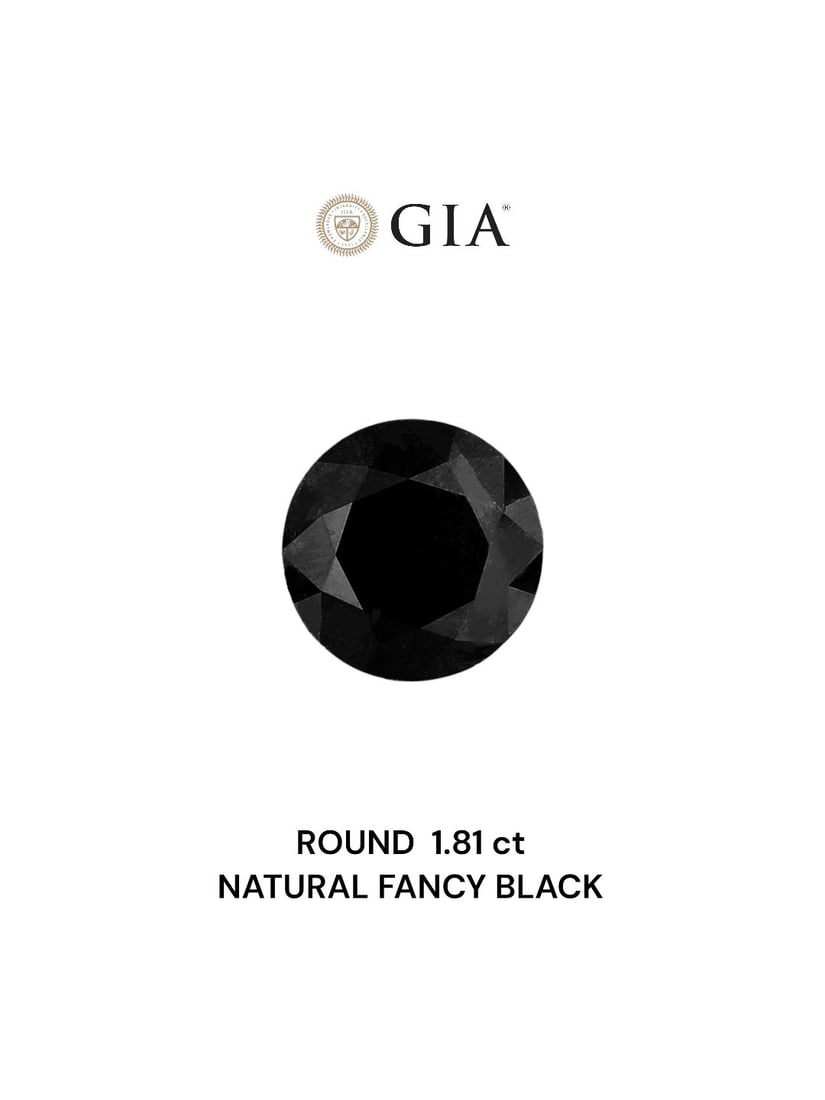Loose Diamond - ROUND 1.81ct Fancy Black VVS2: Loose Diamond - ROUND 1.81ct Fancy Black VVS2 Source: Natural Shape: ROUND Carats: 1.81 Color: Fancy Black Certification: GIA Video:
