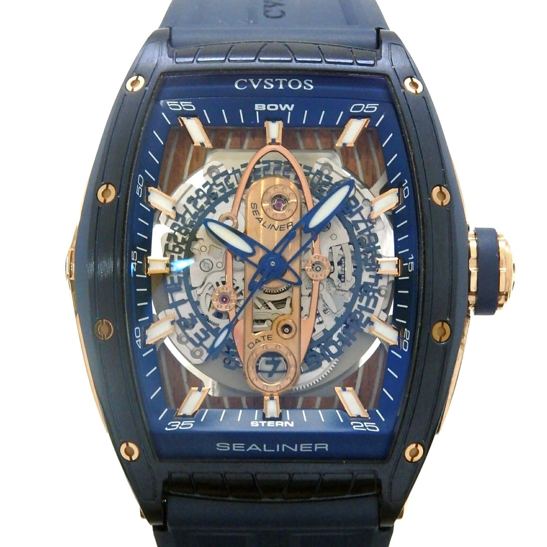 Cvstos Sealiner II K18RG Men's Wristwatch: Cvstos Sealiner II K18RG Men's Wristwatch This Cvstos Challenge Sealiner II CVT-SEA2-CP5N-BLST wristwatch is designed for men and features a sophisticated style. Crafted with attention to detail, it o