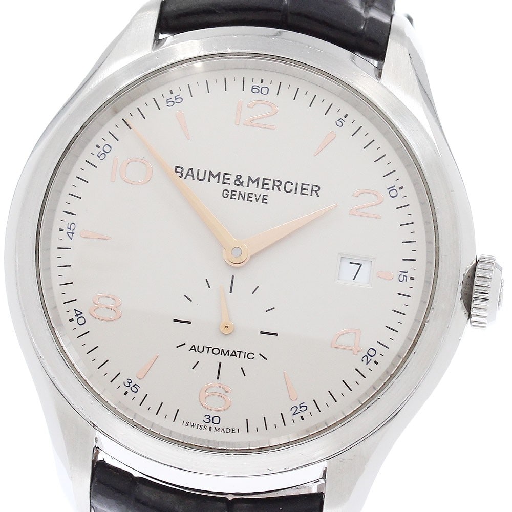 Baume Mercier Clifton Men's Wristwatch Small Seconds Date 65717: Baume Mercier Clifton Men's Wristwatch Small Seconds Date 65717 This is a pre-owned BAUME & MERCIER Clifton Small Seconds Date men's wristwatch. Crafted in Switzerland, it features a classic design su