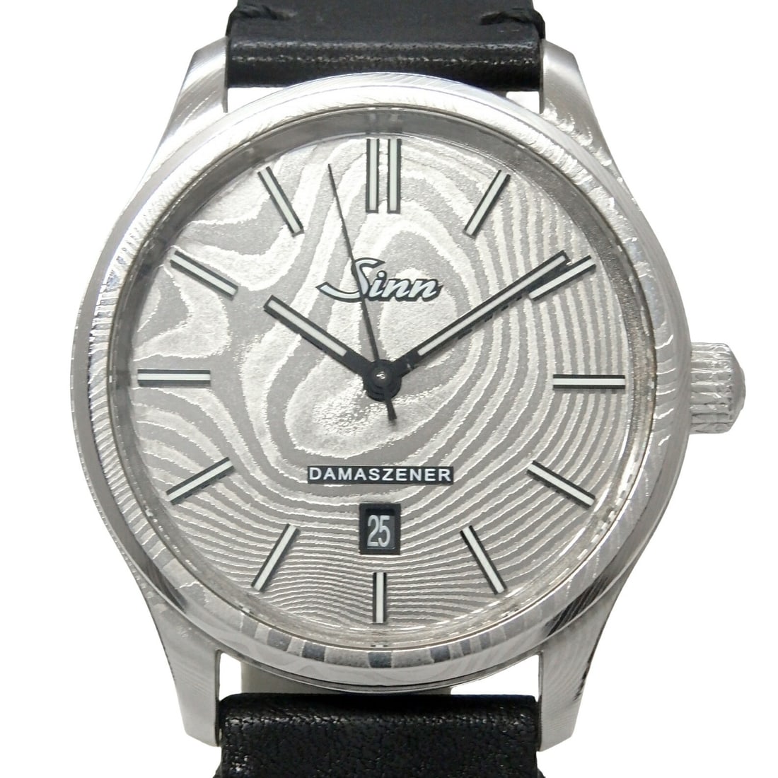 Mens Wristwatch Sinn 1800 Damascus Silver Dial Swiss Made: Mens Wristwatch Sinn 1800 Damascus Silver Dial Swiss Made Sinn 1800 Damascus men's wristwatch with a silver dial. This pre-owned timepiece is from Switzerland and is identified as a wristwatch in the 