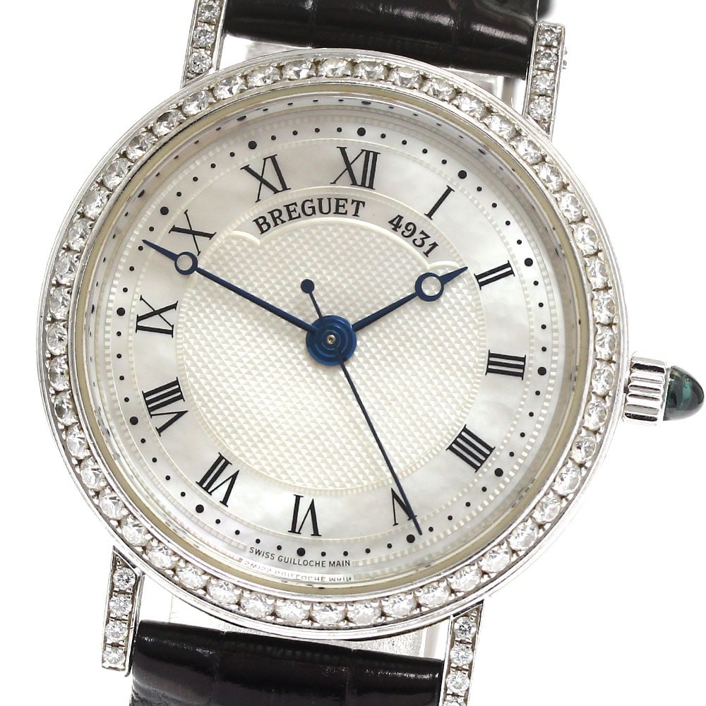 Breguet Classic 8068 Ladies Automatic Wristwatch K18WG White Mother of Pearl: Breguet Classic 8068 Ladies Automatic Wristwatch K18WG White Mother of Pearl This Breguet Classic 8068 is a sophisticated women's wristwatch featuring a white mother-of-pearl dial and an automatic mov