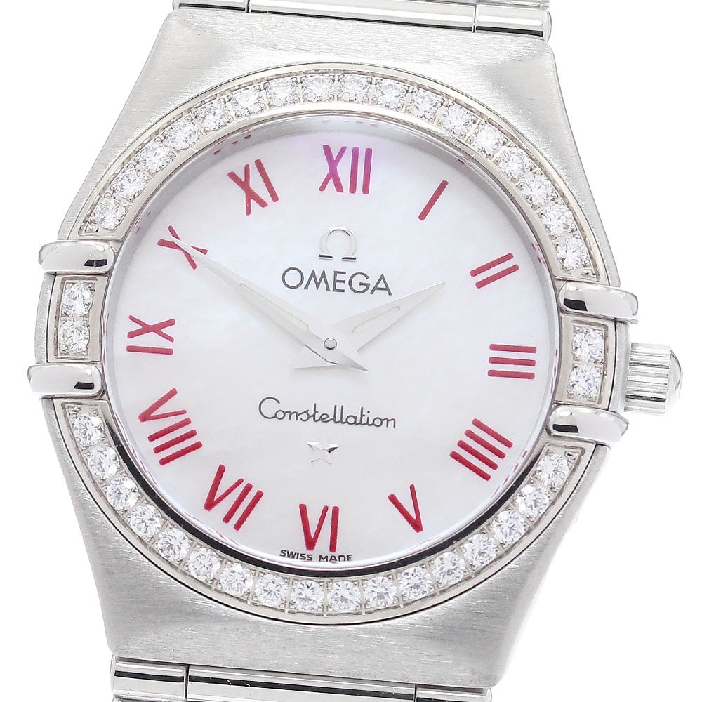 OMEGA Constellation 1476.63 Ladies Quartz Wristwatch Diamond Bezel: OMEGA Constellation 1476.63 Ladies Quartz Wristwatch Diamond Bezel Omega Constellation quartz ladies wristwatch in pre-owned condition. The watch is identified as model 1476.63 and features a diamond 