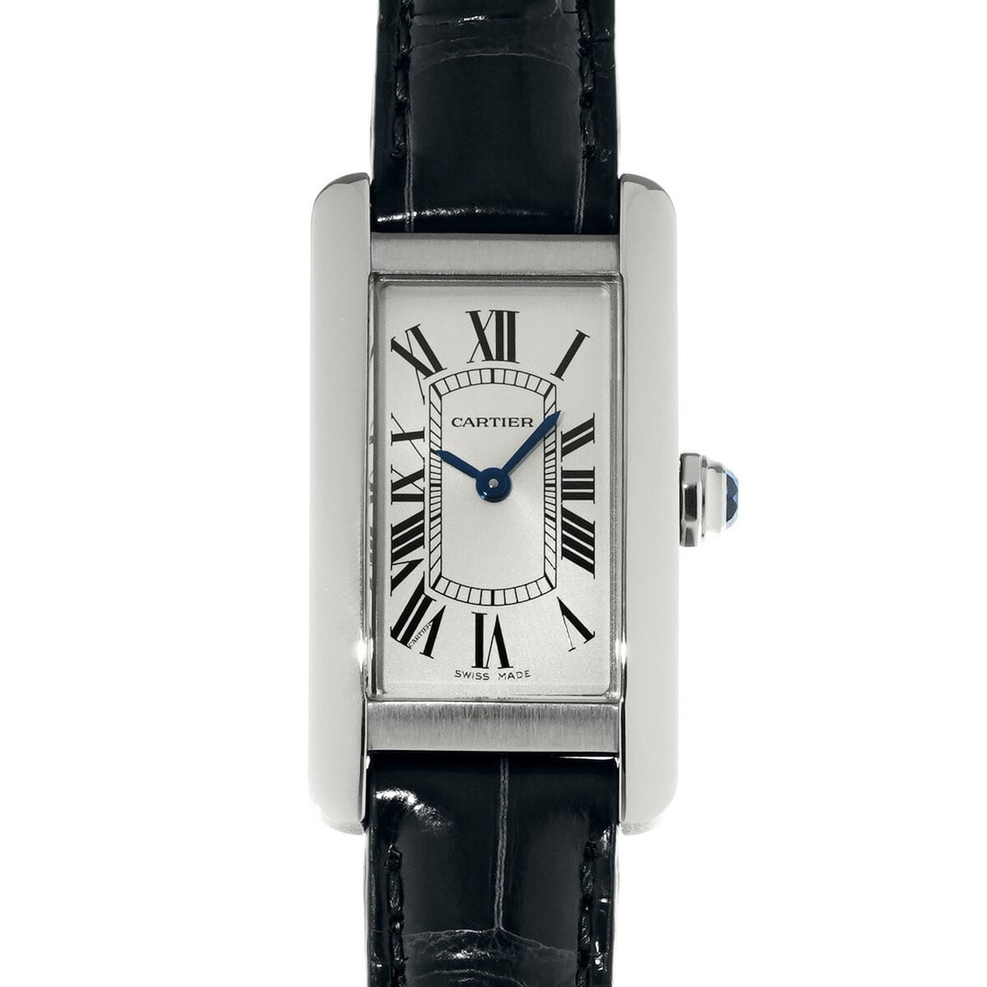 Cartier Tank Americaine Ladies Quartz Stainless Steel Watch: Cartier Tank Americaine Ladies Quartz Stainless Steel Watch This Cartier Tank Americaine SM WSTA0016 is a sophisticated ladies' wristwatch crafted from stainless steel and powered by a quartz movement