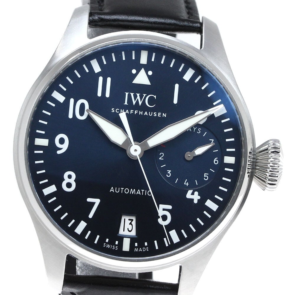 IWC Big Pilot Watch Petit Prince IW501002 Men's Automatic Navy Dial: IWC Big Pilot Watch Petit Prince IW501002 Men's Automatic Navy Dial Discover the elegance of the IWC Schaffhausen Big Pilot Watch Petit Prince. This stunning men's wristwatch features a durable stainl