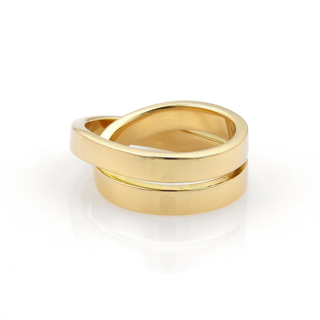 Cartier Nouvelle Vague 18k Yellow Gold Crossover Ring US 4 Cert: Cartier Nouvelle Vague 18k Yellow Gold Crossover Ring US 4 Cert This exquisite Cartier Nouvelle Vague Ring features a stunning crossover band design, crafted from authentic 18k yellow gold with a high