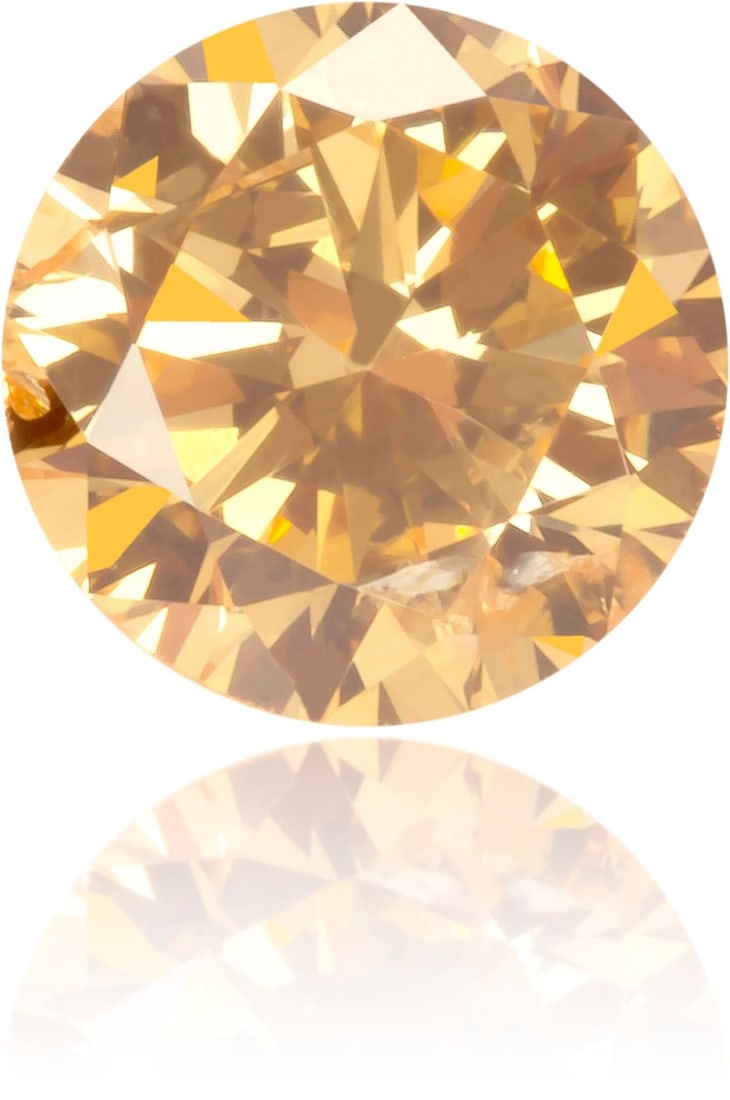 Loose Diamond - ROUND 0.44ct Fancy Intense Orange I1: Loose Diamond - ROUND 0.44ct Fancy Intense Orange I1 Source: Natural Shape: ROUND Carats: 0.44 Color: Fancy Intense Orange Certification: NONE The Diamond Depot Guarantee: All items in this auction ar