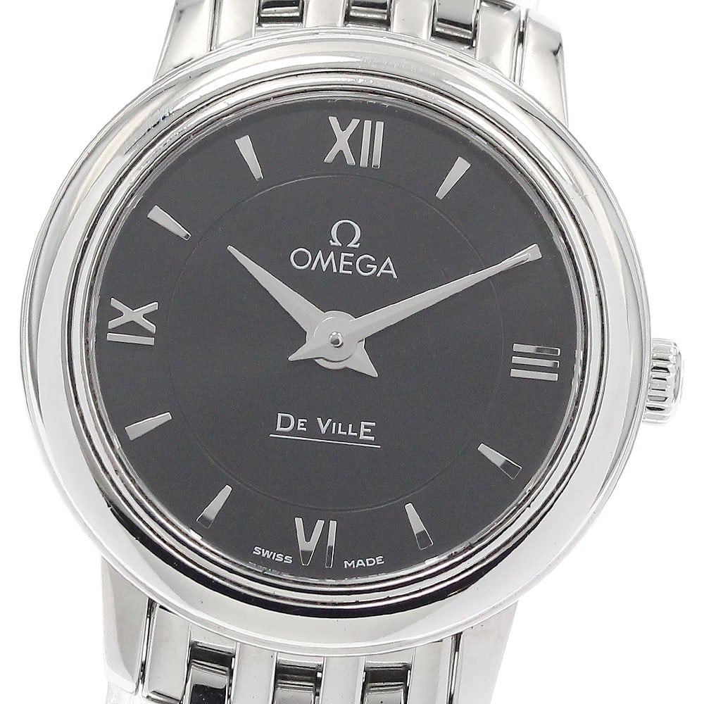 Omega De Ville Prestige Quartz Ladies Stainless Steel Watch 424.10.24.60.01.001: Omega De Ville Prestige Quartz Ladies Stainless Steel Watch 424.10.24.60.01.001 This OMEGA De Ville Prestige Quartz Ladies Watch features a stainless steel case and bracelet with a black dial. The wat