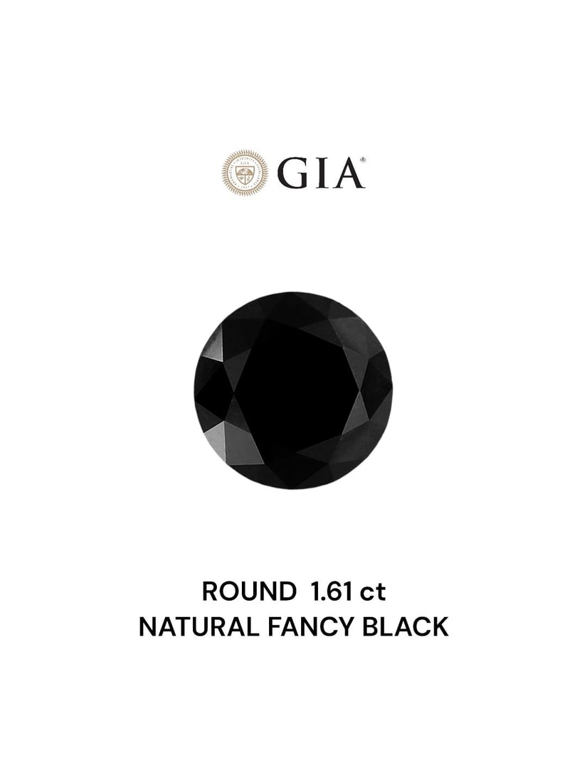 Loose Diamond - ROUND 1.61ct Fancy Black VVS2: Loose Diamond - ROUND 1.61ct Fancy Black VVS2 Source: Natural Shape: ROUND Carats: 1.61 Color: Fancy Black Certification: GIA Video: