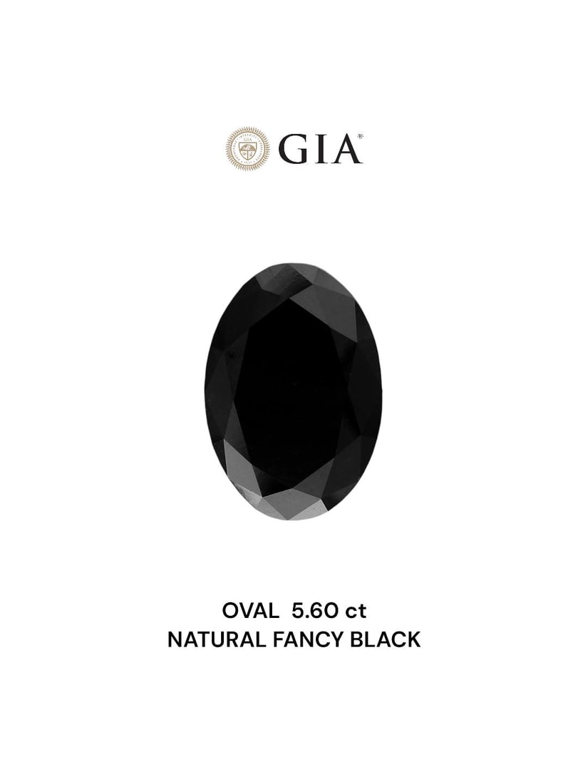 Loose Diamond - OVAL 5.6ct Fancy Black VVS2: Loose Diamond - OVAL 5.6ct Fancy Black VVS2 Source: Natural Shape: OVAL Carats: 5.6 Color: Fancy Black Certification: GIA Video: