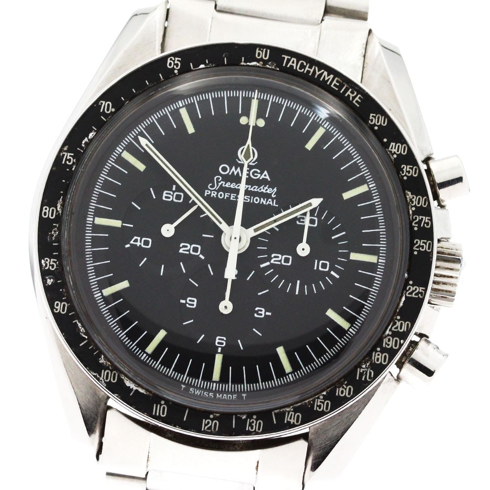 Omega Speedmaster Professional 145022-76ST Cal 861 Lowered R Dial: Omega Speedmaster Professional 145022-76ST Cal 861 Lowered R Dial This OMEGA Speedmaster Professional wristwatch, model 145022-76ST, features a Calibre 861 movement and is designed for men. The watch 