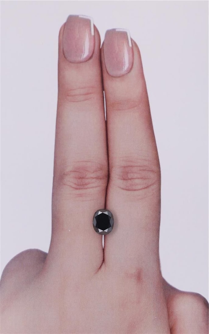 Loose Diamond - OVAL 1.93ct Black: Loose Diamond - OVAL 1.93ct Black Source: Natural Shape: OVAL Carats: 1.93 Color: Black Certification: IGI Video: