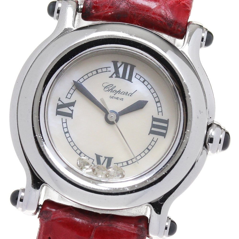 Chopard Happy Sport 27/8250-23 Quartz Wristwatch for Women: Chopard Happy Sport 27/8250-23 Quartz Wristwatch for Women This Chopard Happy Sport women's wristwatch features a quartz movement and a 3-diamond design. It is a pre-owned Swiss-made timepiece from Ch
