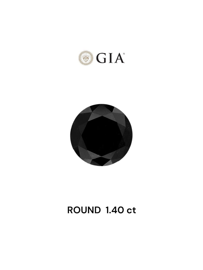 Loose Diamond - ROUND 1.4ct Fancy Black VVS2: Loose Diamond - ROUND 1.4ct Fancy Black VVS2 Source: Natural Shape: ROUND Carats: 1.4 Color: Fancy Black Certification: GIA Video: