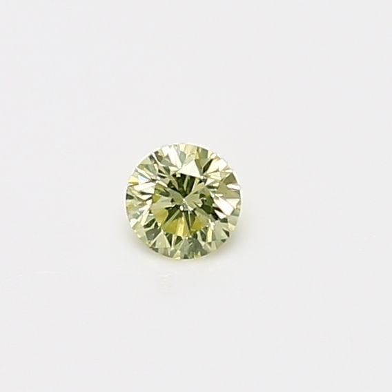 Loose Diamond - ROUND 0.13ct Fancy Light Greenish Yellow VS2: Loose Diamond - ROUND 0.13ct Fancy Light Greenish Yellow VS2 Source: Natural Shape: ROUND Carats: 0.13 Color: Fancy Light Greenish Yellow Certification: GIA Video: