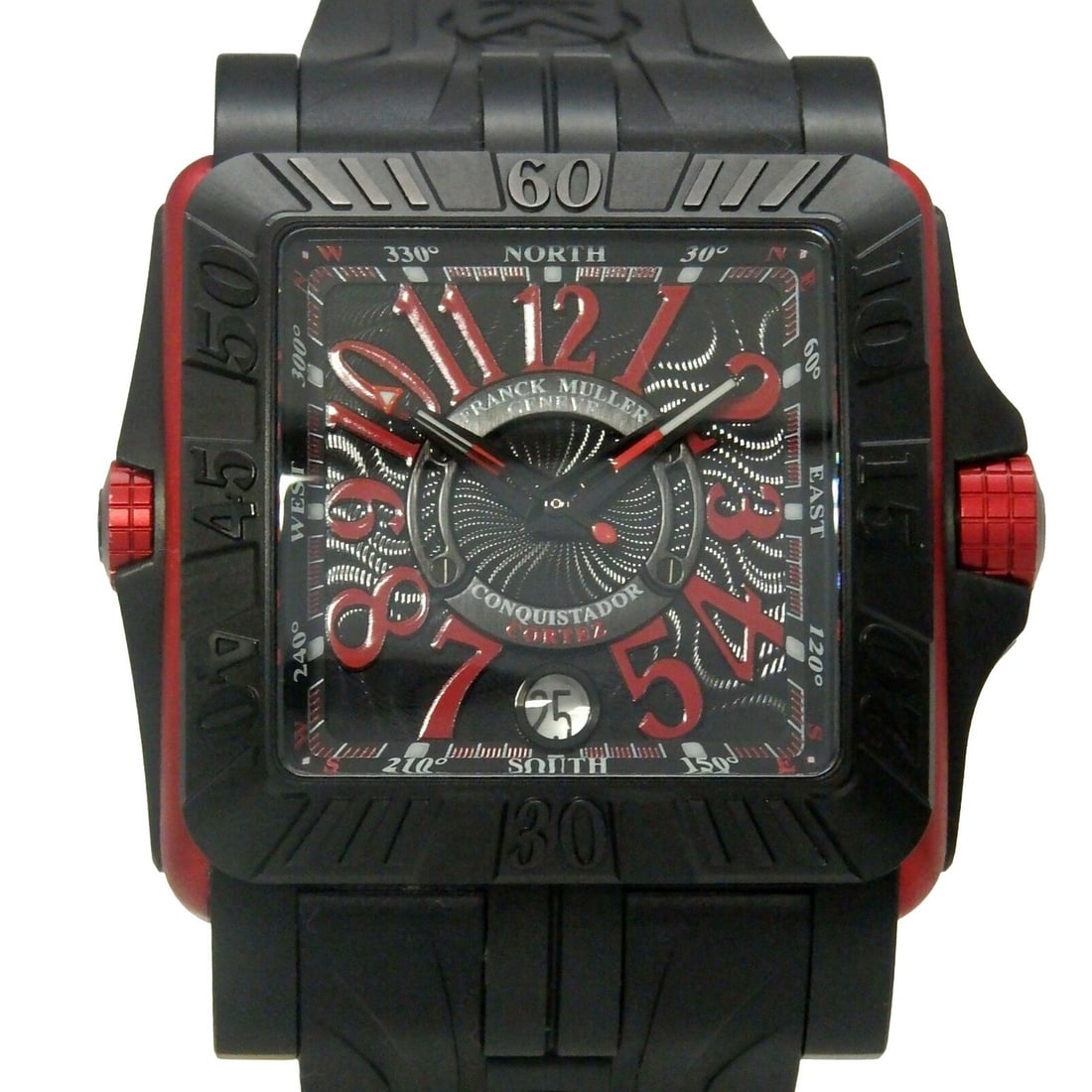Franck Muller Conquistador Cortez Grand Prix TT Men's Wristwatch: Franck Muller Conquistador Cortez Grand Prix TT Men's Wristwatch This is a Franck Muller Conquistador Cortez Grand Prix 10800SCDTGPG TT men's wristwatch. Crafted in Switzerland, this pre-owned timepie