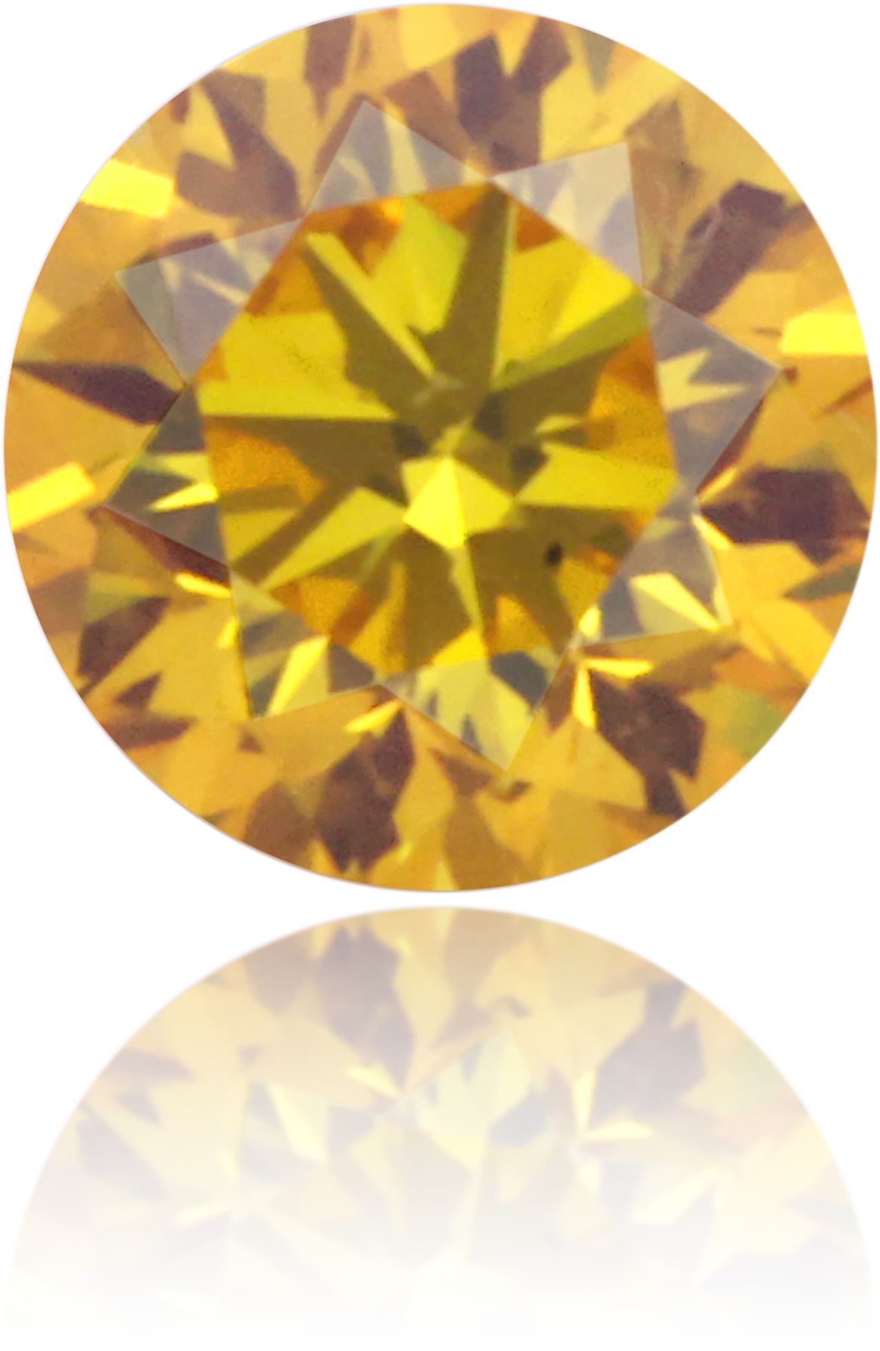 Loose Diamond - ROUND 0.18ct Fancy Vivid Orangey Yellow VS1: Loose Diamond - ROUND 0.18ct Fancy Vivid Orangey Yellow VS1 Source: Natural Shape: ROUND Carats: 0.18 Color: Fancy Vivid Orangey Yellow Certification: NONE The Diamond Depot Guarantee: All items in th