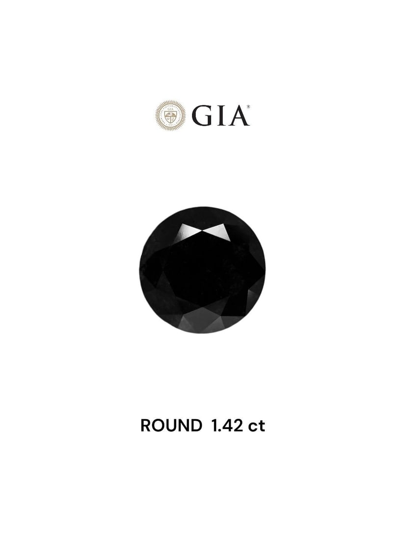 Loose Diamond - ROUND 1.42ct Fancy Black VVS2: Loose Diamond - ROUND 1.42ct Fancy Black VVS2 Source: Natural Shape: ROUND Carats: 1.42 Color: Fancy Black Certification: GIA Video: