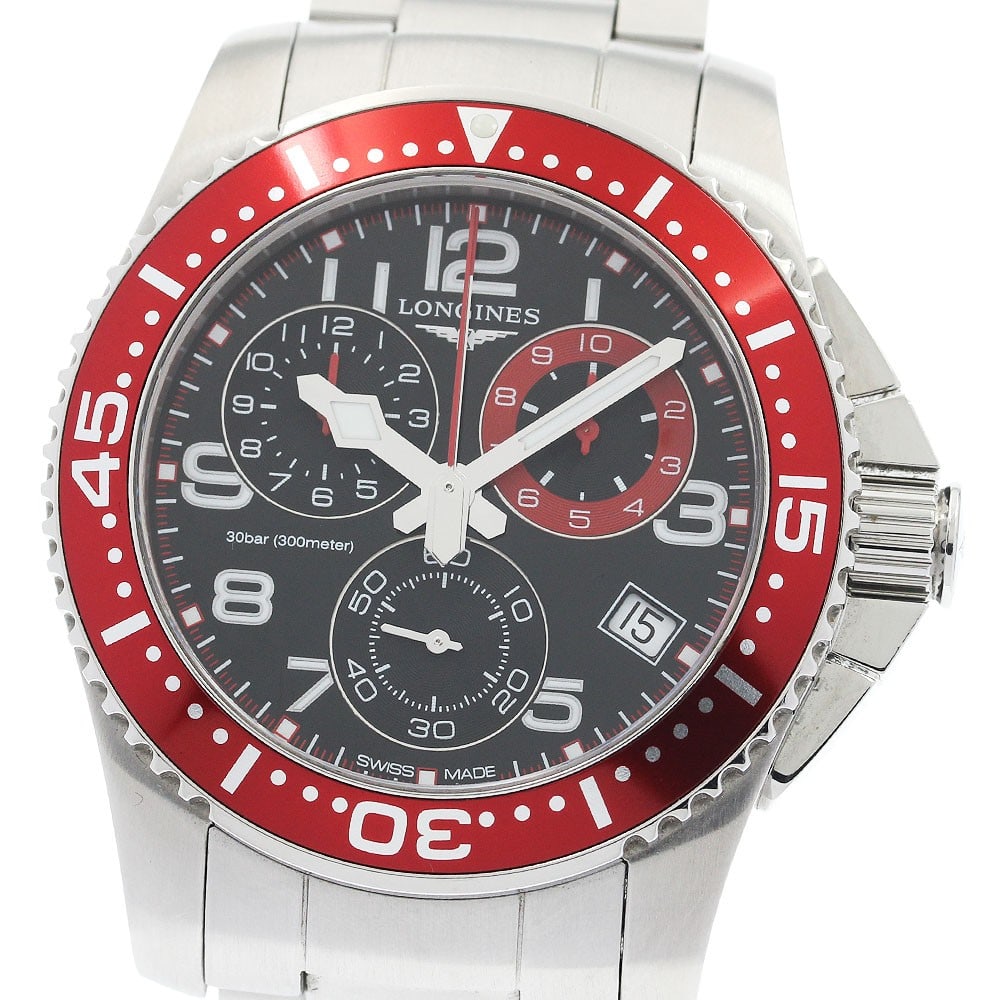 Longines HydroConquest Quartz Chronograph Steel Men's Wristwatch: Longines HydroConquest Quartz Chronograph Steel Men's Wristwatch This Longines HydroConquest Chronograph Quartz men's wristwatch features a stainless steel case and bracelet with a black dial. The wat