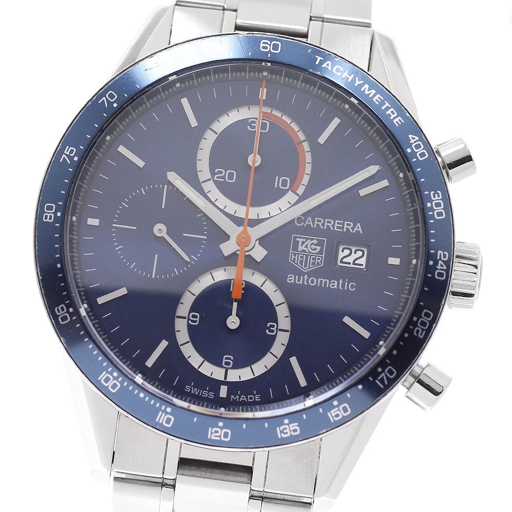 TAG HEUER Carrera Calibre 16 CV2015-3 mens chronograph watch: TAG HEUER Carrera Calibre 16 CV2015-3 mens chronograph watch Pre-owned TAG Heuer Carrera Calibre 16 chronograph men's wristwatch. This Swiss-made timepiece is presented in pre-owned condition and is i