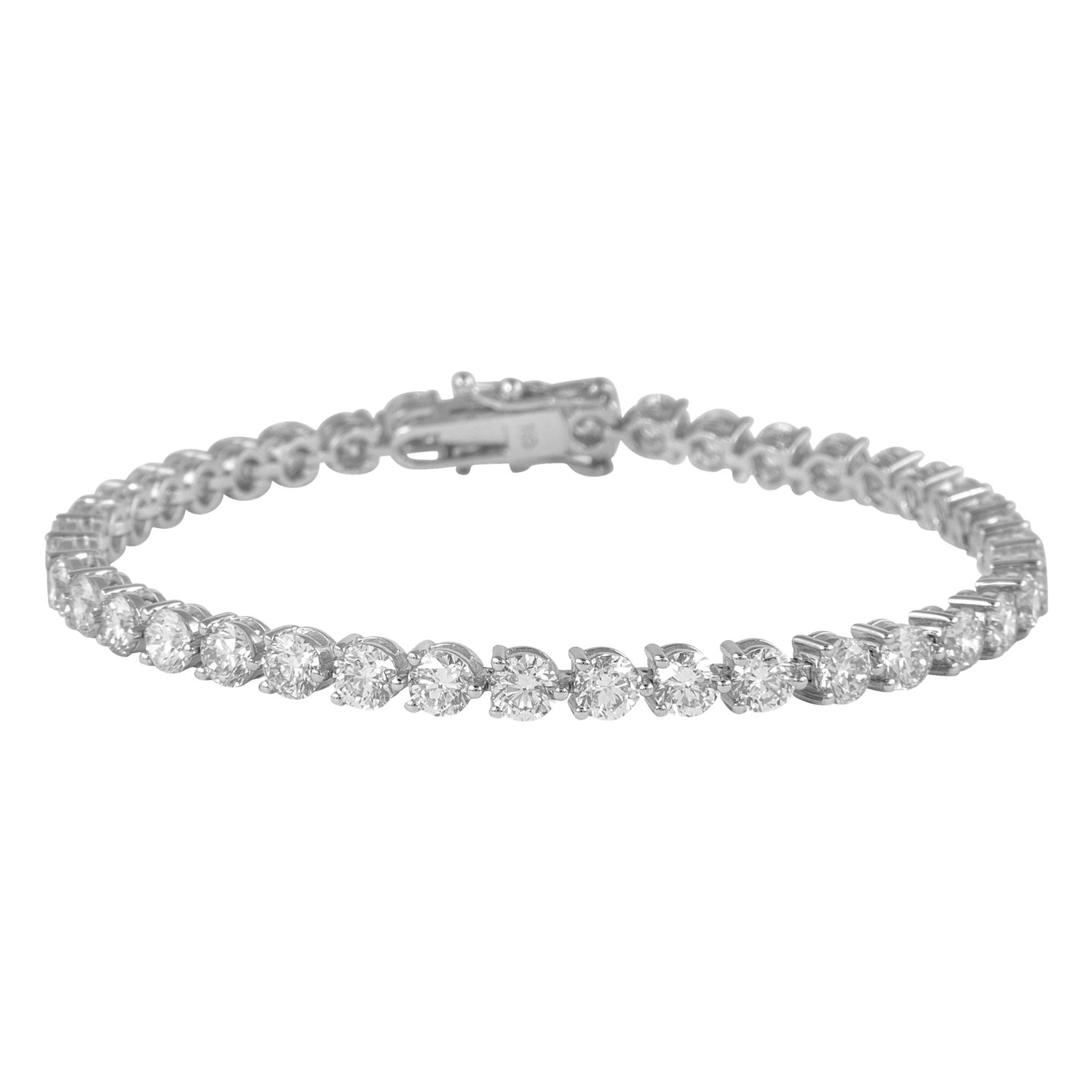 9.28ct Diamond Tennis Bracelet 18k White Gold: 9.28ct Diamond Tennis Bracelet 18k White Gold This exquisite 9.28 ct diamond tennis bracelet features a contemporary design crafted in 18k white gold. The bracelet showcases 40 round brilliant diamond