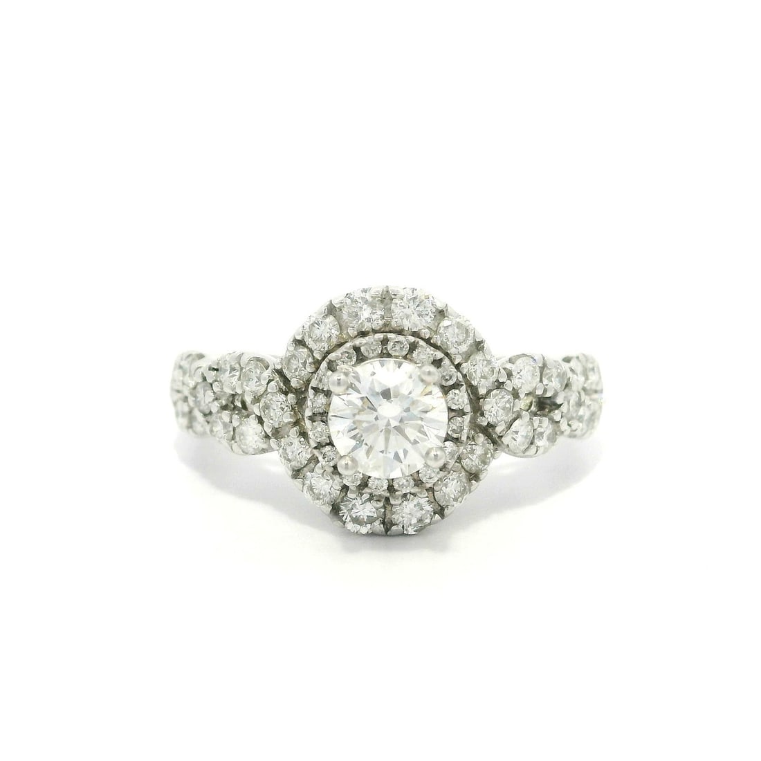 14k White Gold GIA Certified 0.51ct Diamond Engagement Ring Set: 14k White Gold GIA Certified 0.51ct Diamond Engagement Ring Set This exquisite engagement ring features a solid 14k white gold setting, showcasing a stunning 0.51ct round brilliant cut diamond at its 