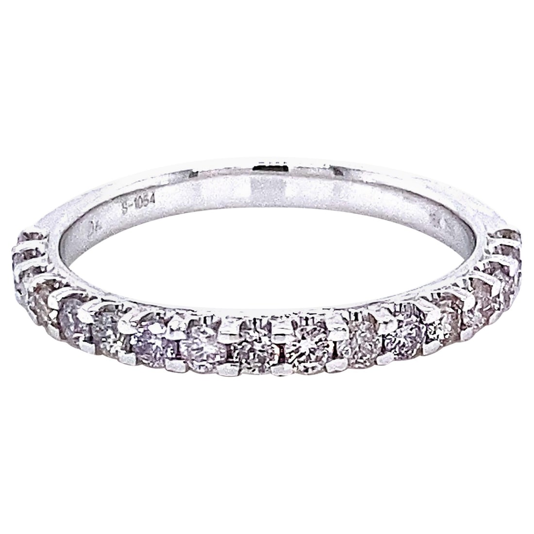 0.46ct Faint Pink Diamond Eternity Band 18k White Gold: 0.46ct Faint Pink Diamond Eternity Band 18k White Gold This exquisite eternity half band features 17 natural round diamonds totaling 0.46 carats, set in luxurious 18k white gold. The diamonds exhibit 