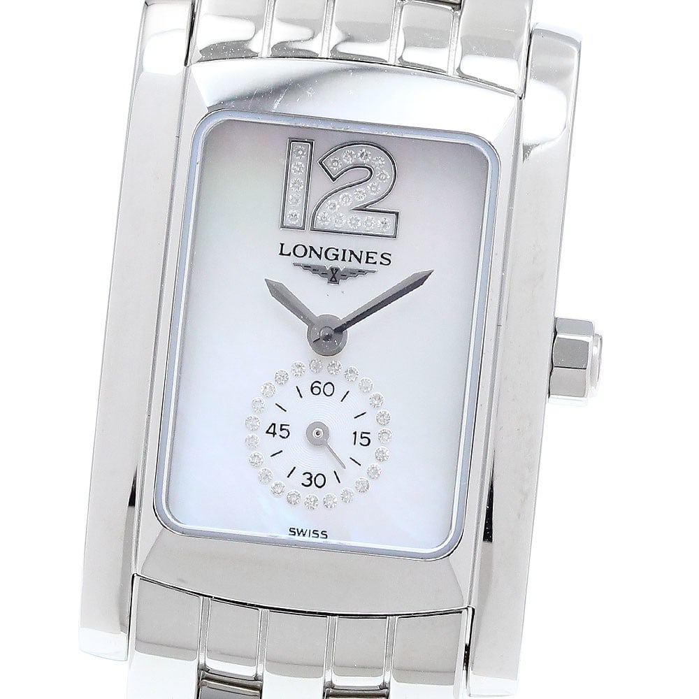 Longines DolceVita quartz ladies watch small seconds stainless steel: Longines DolceVita quartz ladies watch small seconds stainless steel This Longines DolceVita women's wristwatch features a stainless steel case and band, complemented by a white mother-of-pearl dial. 