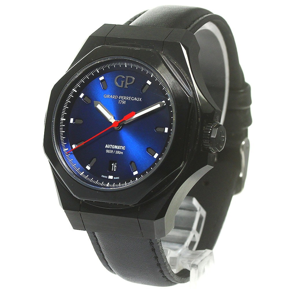 Girard Perregaux Laureato Absolute Date Titanium Automatic 44mm Navy Dial: Girard Perregaux Laureato Absolute Date Titanium Automatic 44mm Navy Dial This is a pre-owned Girard Perregaux Laureato Absolute Date men's wristwatch, reference 81070-21-491-FH6A. The watch features 