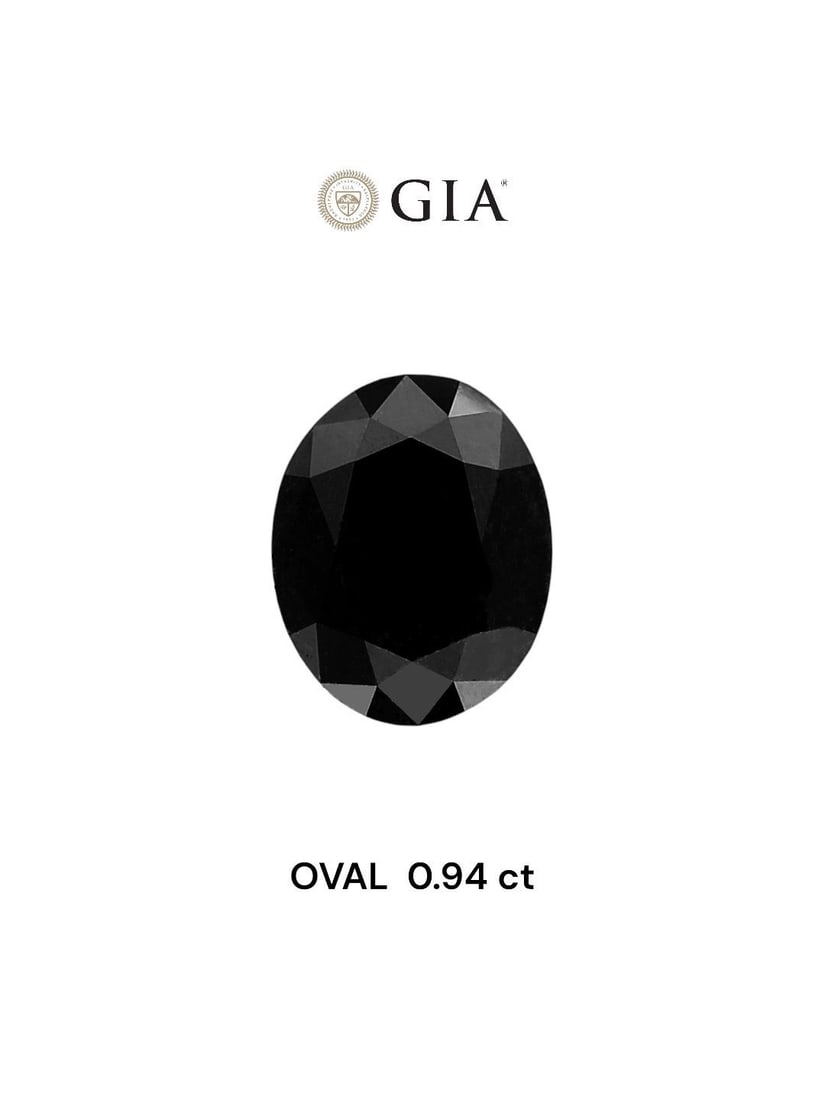 Loose Diamond - OVAL 0.94ct Fancy Black VVS2: Loose Diamond - OVAL 0.94ct Fancy Black VVS2 Source: Natural Shape: OVAL Carats: 0.94 Color: Fancy Black Certification: GIA Video: