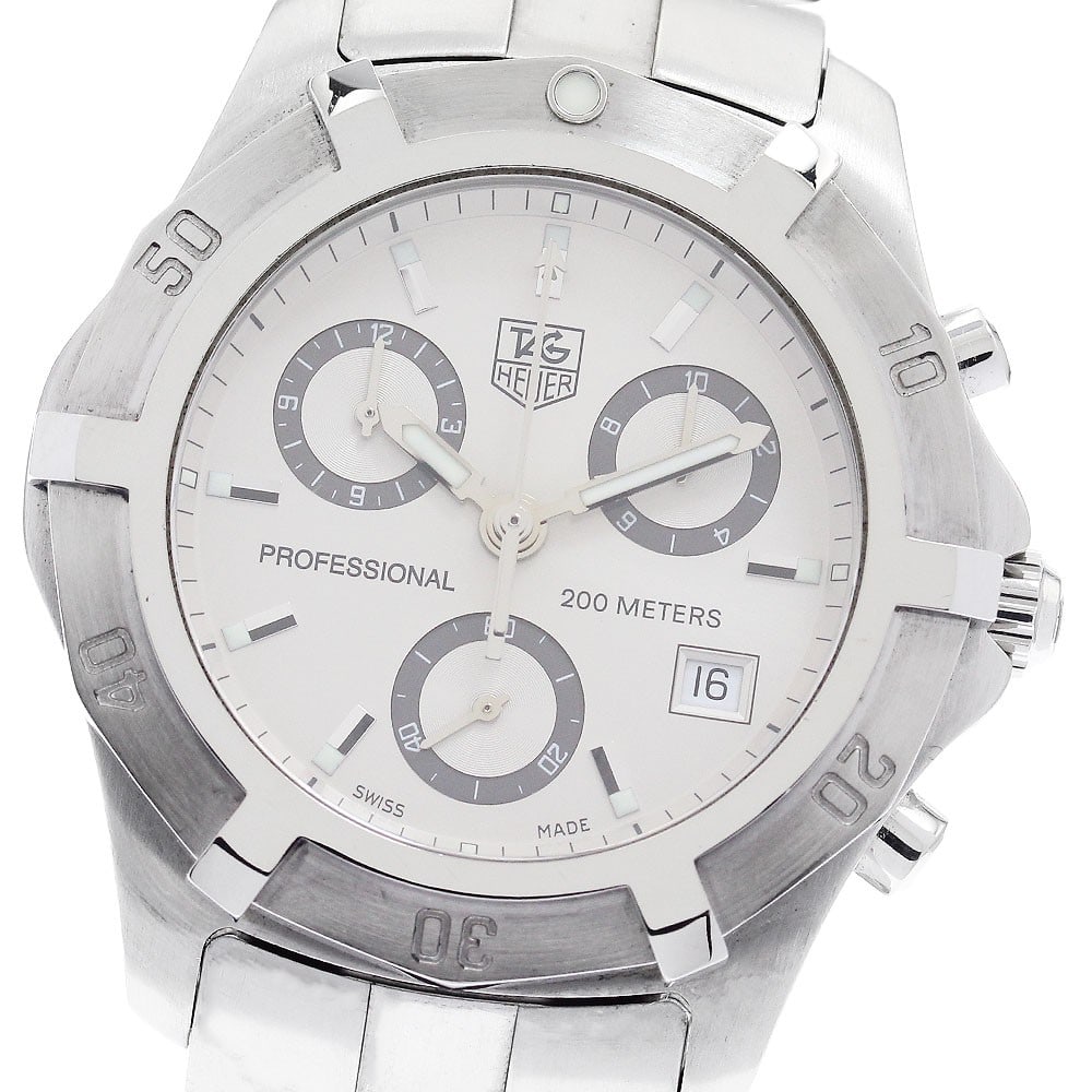 TAG Heuer Professional 200 Quartz Chronograph Men's Wristwatch: TAG Heuer Professional 200 Quartz Chronograph Men's Wristwatch This TAG Heuer Professional 200 CN111H is a men's chronograph wristwatch featuring a stainless steel case and band with a silver dial. Po