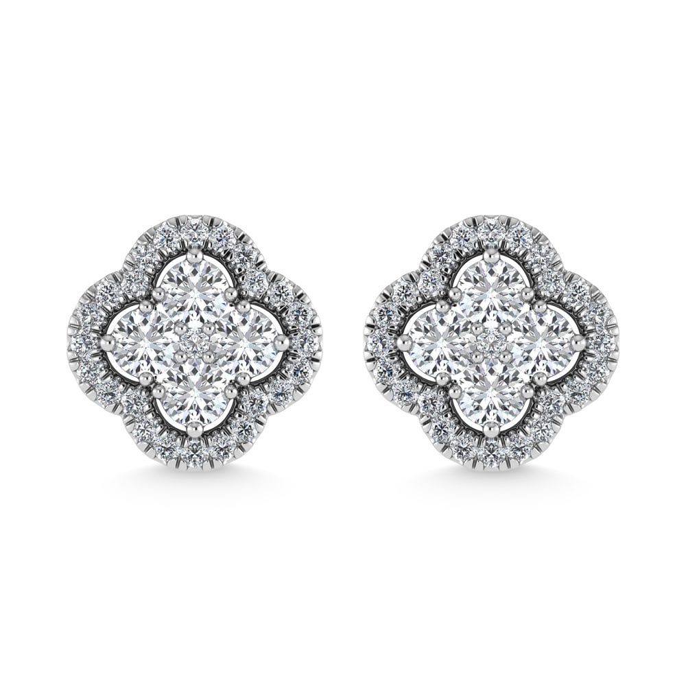 14K White Gold 1/2 Ct.Tw. Diamond Fashion Earrings