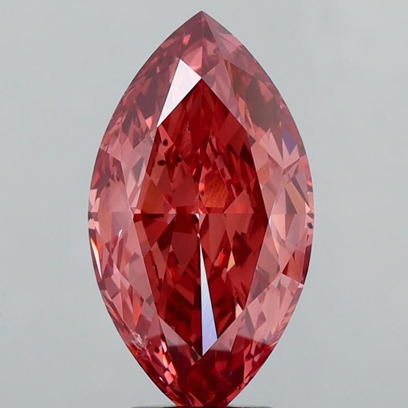 Loose Diamond - MARQUISE 7.01ct Fancy Vivid Brownish Pink SI1