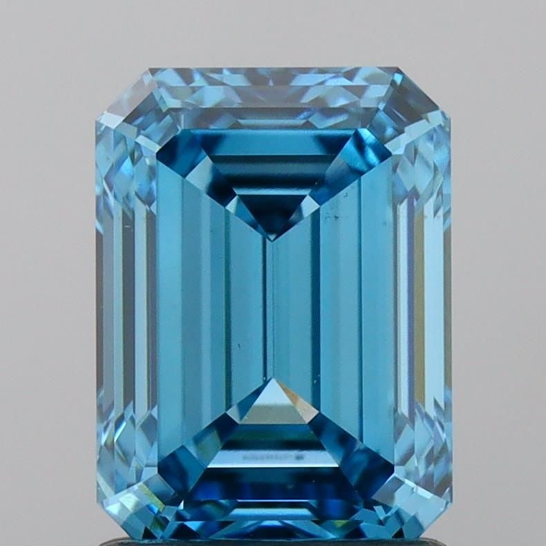 Loose Diamond - EMERALD 1.56ct Fancy Vivid Blue VS1