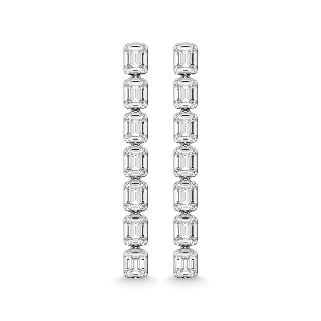 14K White Gold Diamond 1 1/2 Ct.Tw. Fashion Earrings
