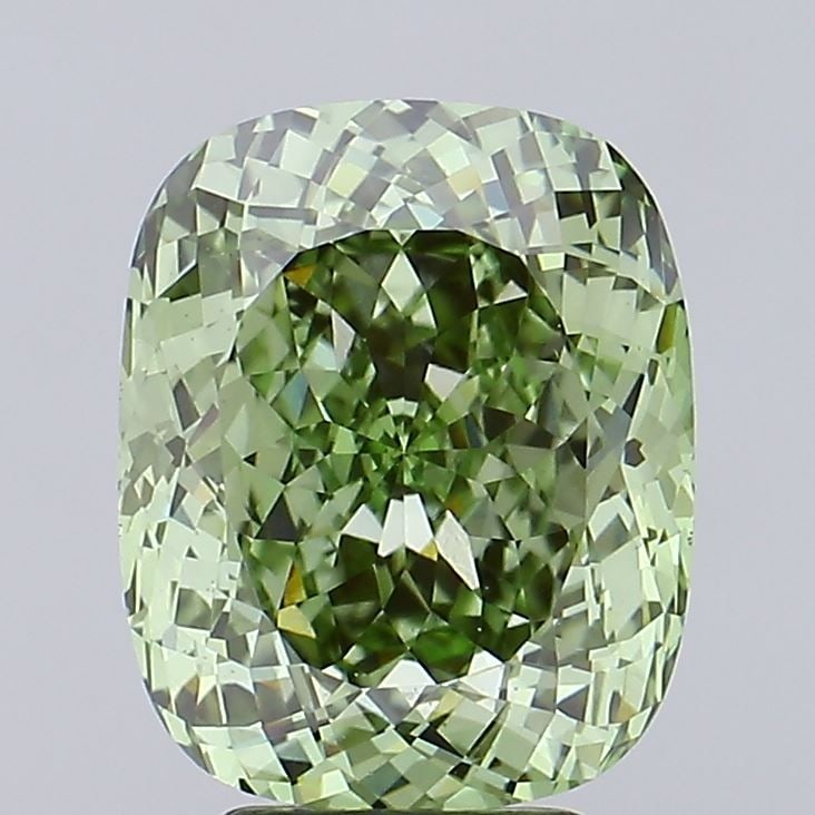 Loose Diamond - CUSHION 5.06ct Fancy Vivid Green VS1