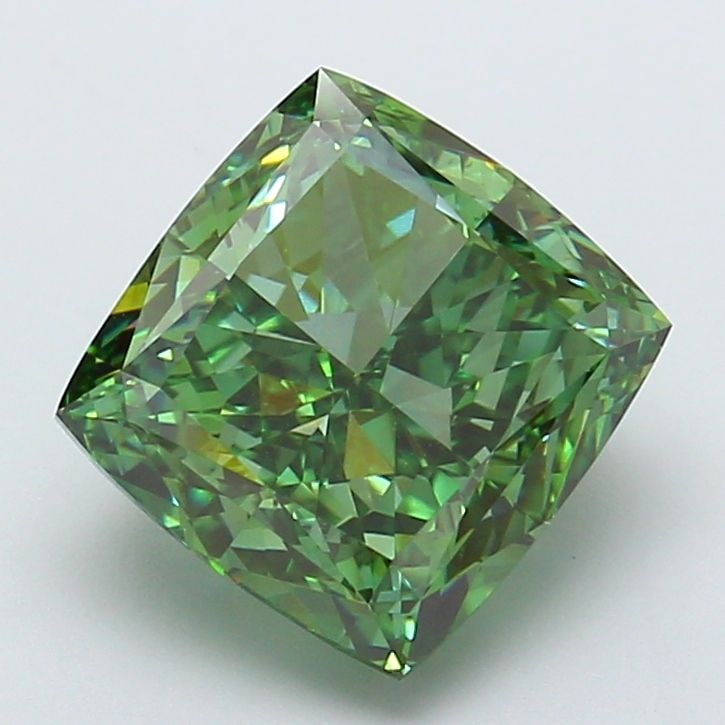 Loose Diamond - CUSHION MODIFIED 5.01ct Fancy Vivid Green VS1