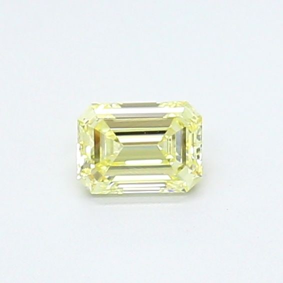 Loose Diamond - EMERALD 0.54ct Fancy Light Yellow VVS2: Loose Diamond - EMERALD 0.54ct Fancy Light Yellow VVS2 Source: This is a real non-mined Diamond that has been grown in a lab Shape: EMERALD Carats: 0.54 Color: Fancy Light Yellow Certification: IGI Vi
