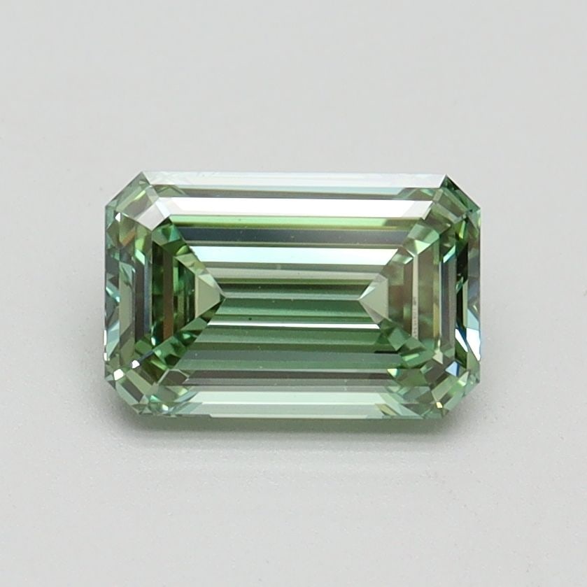 Loose Diamond - EMERALD 1.01ct Fancy Vivid Green VS1