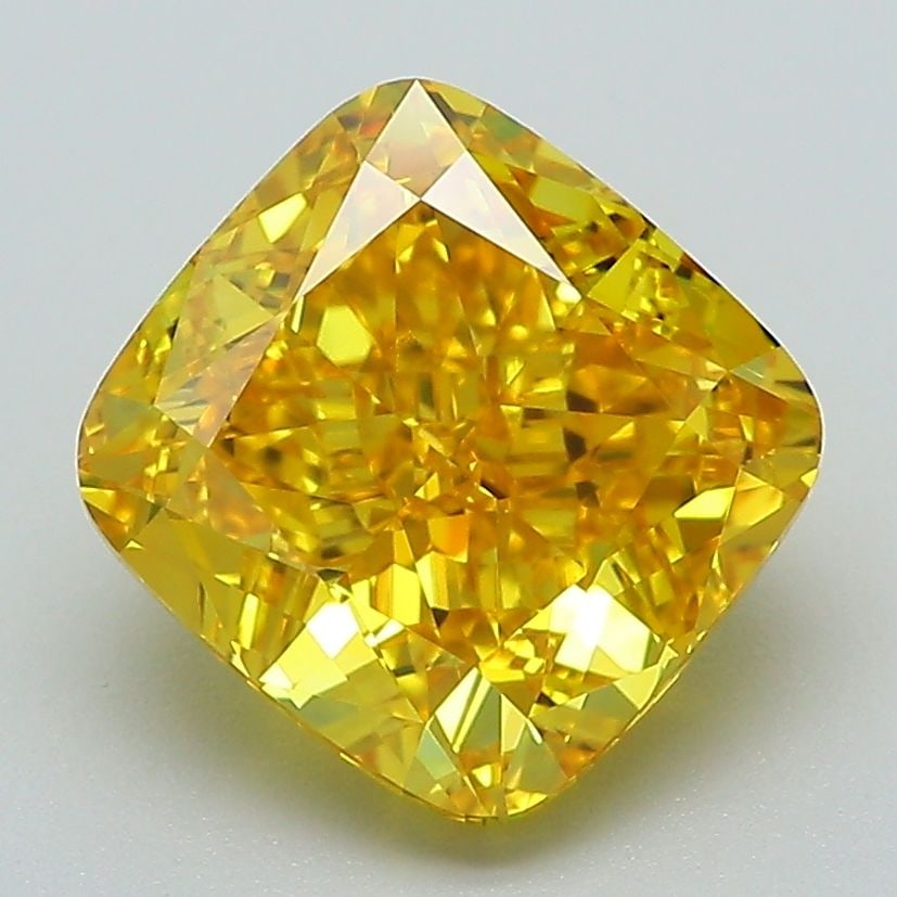 Loose Diamond - CUSHION MODIFIED 3.33ct Fancy Vivid Yellow VVS2: Loose Diamond - CUSHION MODIFIED 3.33ct Fancy Vivid Yellow VVS2 Source: This is a real non-mined Diamond that has been grown in a lab Shape: CUSHION MODIFIED Carats: 3.33 Color: Fancy Vivid Yellow Cer