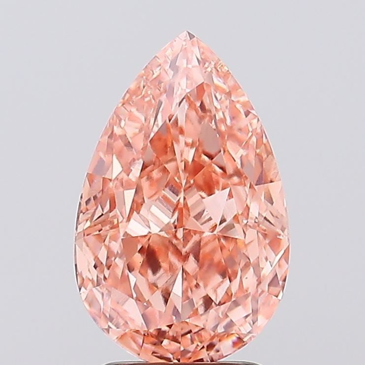 Loose Diamond - PEAR 3.02ct Fancy Vivid Orangey Pink VS1
